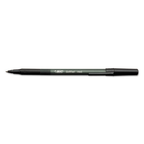 Medium 1mm Dozen 070330131026 Black Ink BIC® Soft Feel Stick Ballpoint Pen