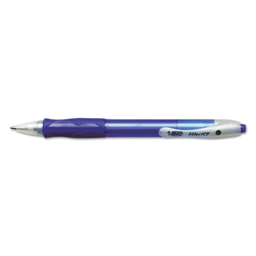Velocity Retractable Ballpoint Pen, 1mm, Blue Ink, Trans Blue Barrel, Dozen | by Plexsupply