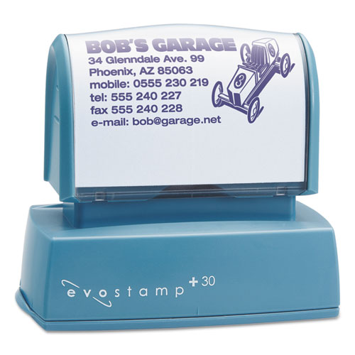 COSCO Evostamp Custom Pre-Inked Stamp, EP12, Custom Message, Five Colors
