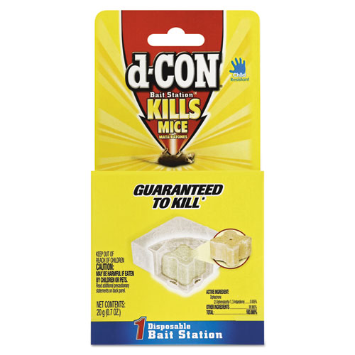 d-CON® Disposable Bait Station, 3 x 3 x 1 1/4, 0.7 oz, 12/Carton