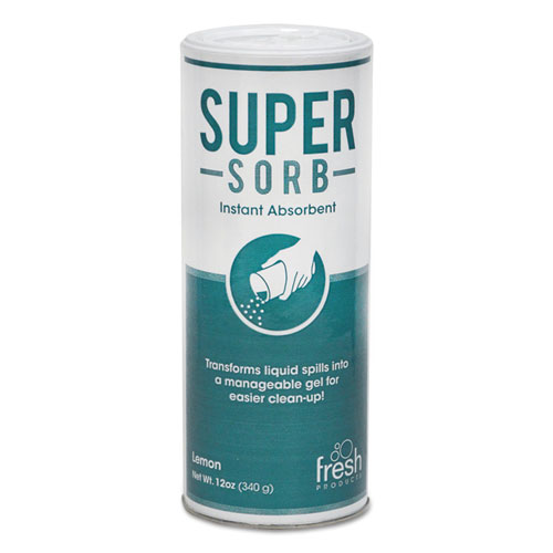 Super-Sorb Liquid Spill Absorbent, Powder, Lemon-Scent, 12 oz. Shaker Can | by Plexsupply