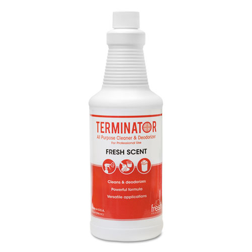 Image of Fresh Products Terminator All-Purpose Cleaner/Deodorizer With (2) Trigger Sprayers, 32 Oz Bottles, 12/Carton