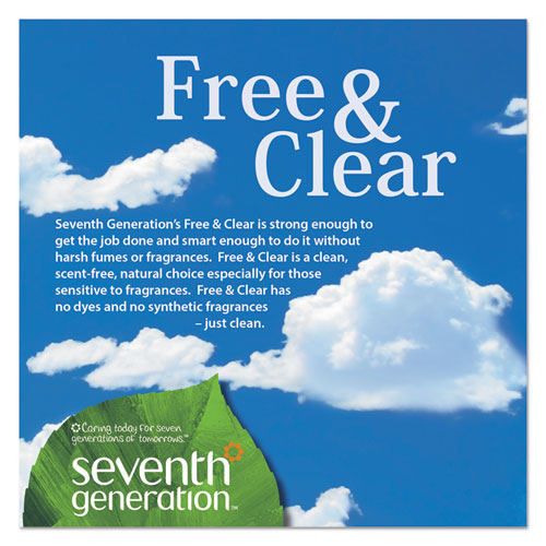 Image of Seventh Generation® Free And Clear Baby Wipes, 7 X 7, Unscented, White, 64/Flip-Top Pack