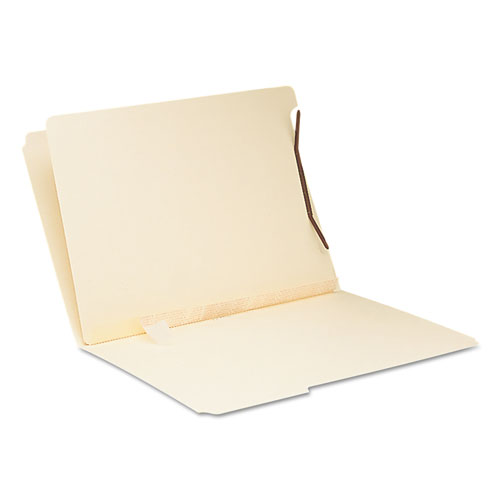 Self-Adhesive Folder Dividers for Top/End Tab Folders w/ 2-Prong Fasteners, Letter Size, Manila, 100/Box