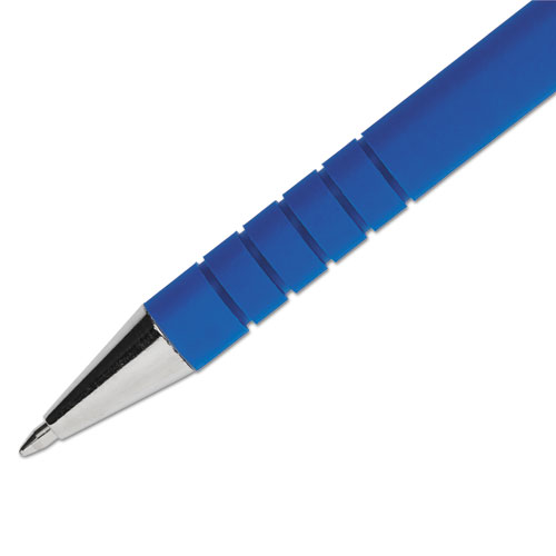 FlexGrip Ultra Stick Ballpoint Pen, Fine 0.8mm, Blue Ink/Barrel, Dozen