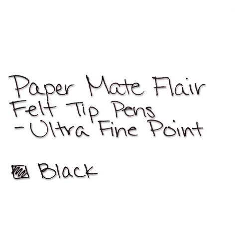 Paper Mate Flair Felt Tip Stick Porous Point Marker Pen, 0.4mm, Blue  Ink/Barrel, Dozen - Comp-U-Charge Inc