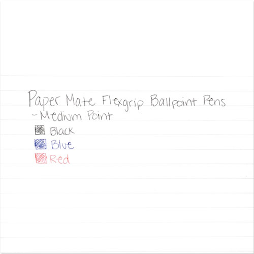 Image of Paper Mate® Flexgrip Ultra Ballpoint Pen, Retractable, Medium 1 Mm, Black Ink, Black/Gray Barrel, Dozen