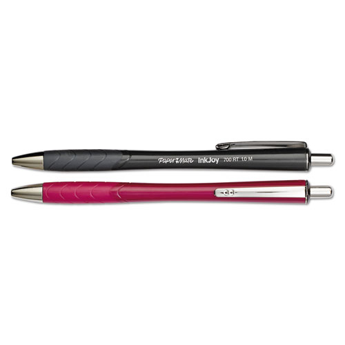 Paper Mate® InkJoy 700 RT Retractable Ballpoint Pen, 0.7mm, Black Ink, White Barrel, Dozen