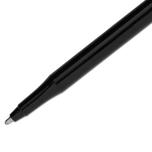 Eraser Mate Ballpoint Pen, Stick, Medium 1 mm, Black Ink, Black Barrel, Dozen