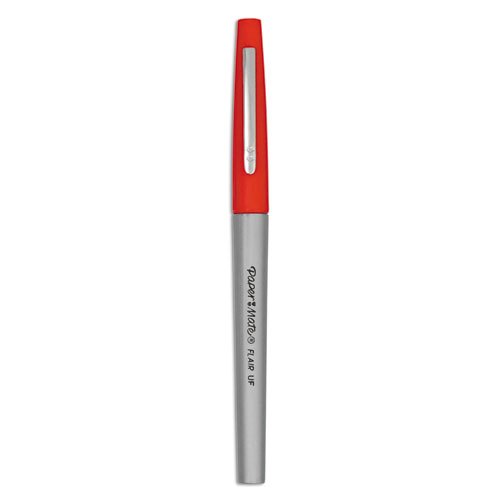 FLAIR FELT TIP STICK POROUS POINT MARKER PEN, 0.4MM, RED INK/BARREL, DOZEN