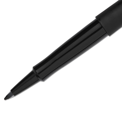 Point Guard Flair Felt Tip Porous Point Pen, Stick, Medium 0.7 mm, Black Ink, Black Barrel, Dozen