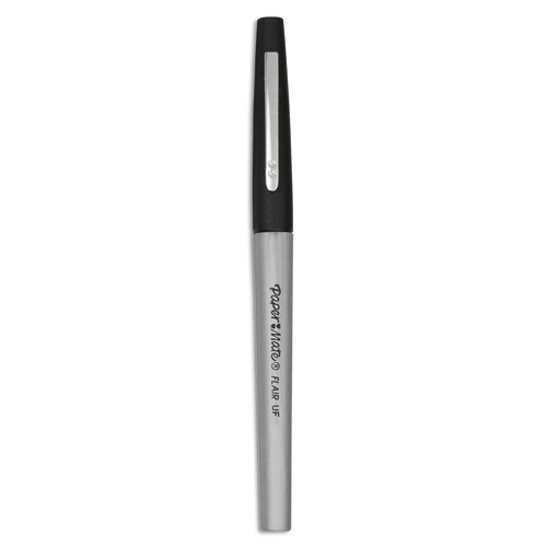 PaperMate Fiber Tip Pen, Medium 1.1 mm, Black 2 markers