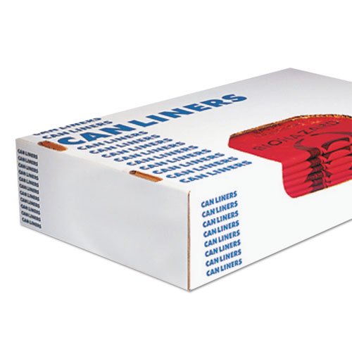 HEALTHCARE BIOHAZARD PRINTED CAN LINERS, 30 GAL, 1.3 MIL, 30" X 43", RED, 200/CARTON