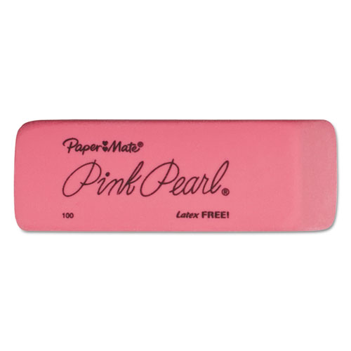 Pink Pearl Eraser, Rectangular, Medium, Elastomer, 3/Pack | by Plexsupply