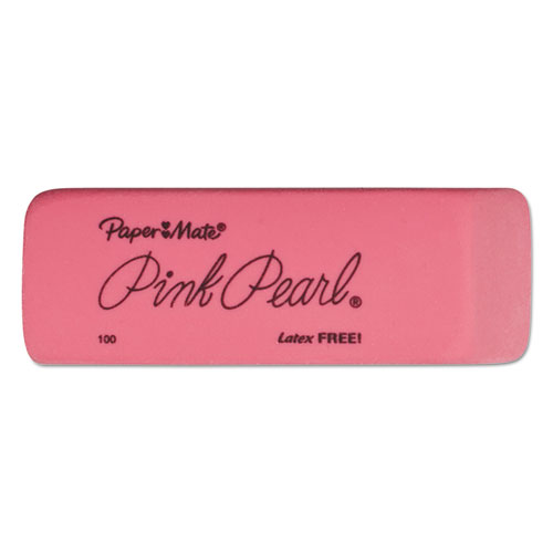 Pink Pearl Eraser, Rectangular, Medium, Elastomer, 24/Box | by Plexsupply
