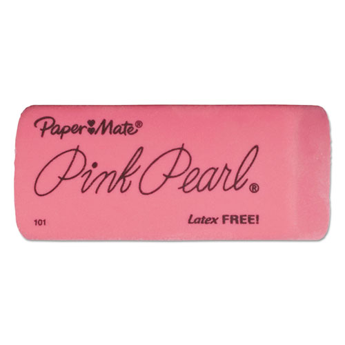 Pink Pearl Eraser, Rectangular, Large, Elastomer, 3/Pack | by Plexsupply