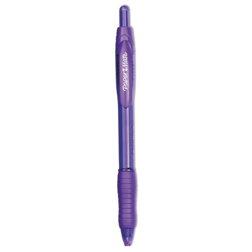 Paper Mate® Profile Ballpoint Pen, Retractable, Bold 1.4 mm, Purple Ink, Translucent Purple Barrel, Dozen