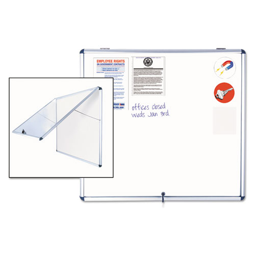 MasterVision® Slim-Line Enclosed Dry Erase Board, 47 x 38, Aluminum Case