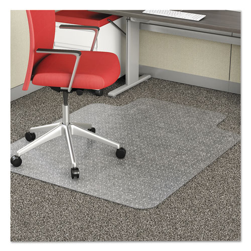 deflecto® EconoMat Occasional Use Chair Mat, Low Pile Carpet, Flat, 36 x 48, Lipped, Clear