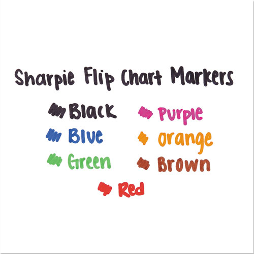 Image of Sharpie® Flip Chart Marker, Broad Bullet Tip, Assorted Colors, 8/Set