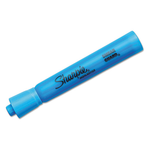 Sharpie® Tank Style Highlighters, Blue Ink, Chisel Tip, Blue Barrel, Dozen