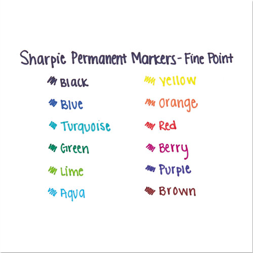 Image of Fine Tip Permanent Marker, Fine Bullet Tip, Black, Dozen