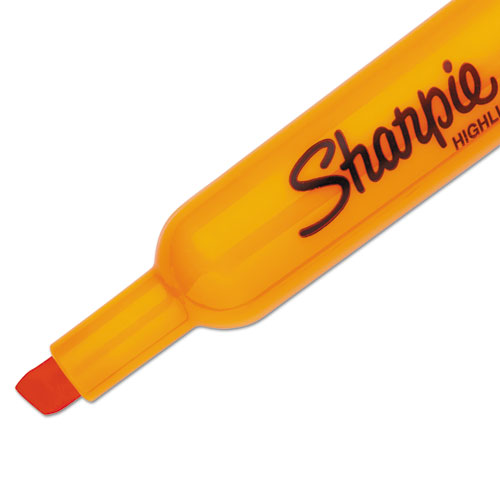 Image of Sharpie® Tank Style Highlighters, Orange Ink, Chisel Tip, Orange Barrel, Dozen