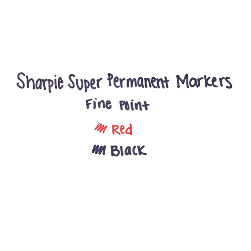 Image of Sharpie® Super Permanent Marker, Fine Bullet Tip, Red, Dozen