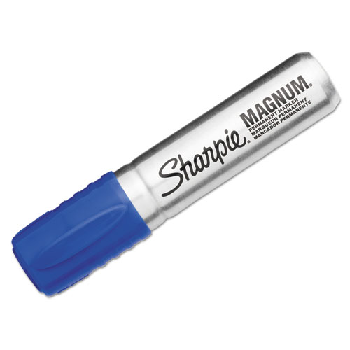 MagnumPermanent Marker, Broad Chisel Tip, Blue | by Plexsupply