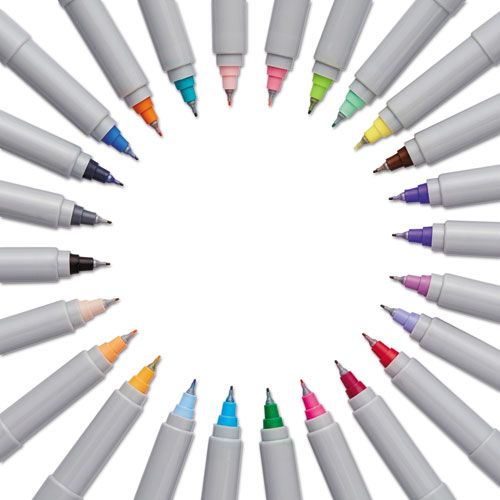 Ultra Fine Tip Permanent Marker, Ultra-Fine Needle Tip, Assorted Colors, 24/Set