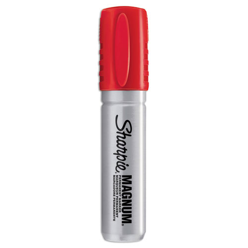 MagnumPermanent Marker, Broad Chisel Tip, Red | by Plexsupply