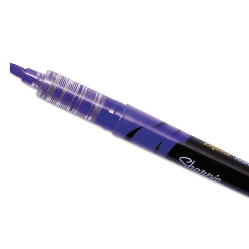Image of Liquid Pen Style Highlighters, Fluorescent Purple Ink, Chisel Tip, Purple/Black/Clear Barrel, Dozen