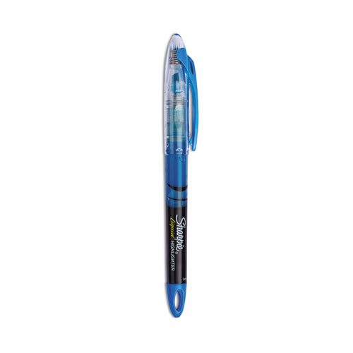 Liquid Pen Style Highlighters, Chisel Tip, Fluorescent Blue, Dozen | by Plexsupply