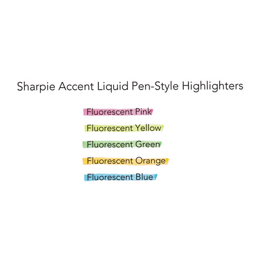 Image of Sharpie® Liquid Pen Style Highlighters, Fluorescent Orange Ink, Chisel Tip, Orange/Black/Clear Barrel, Dozen