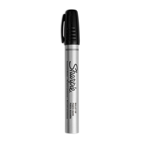 Image of Sharpie® Durable Metal Barrel Permanent Marker, Medium Bullet Tip, Black
