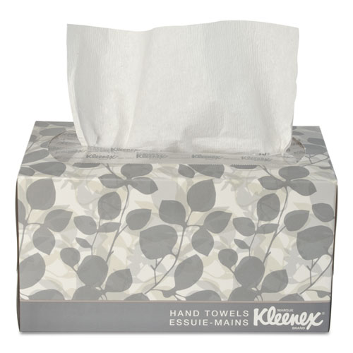 Kleenex® Hand Towels, POP-UP Box, Cloth, 1-Ply, 9 x 10.5, Unscented, White, 120/Box