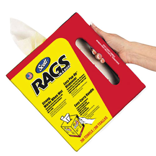 Image of Rags in a Box, POP-UP Box, 10 x 12, White, 200/Box