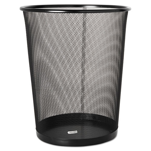 Rolodex™ Steel Round Mesh Trash Can, 4.5 gal, Black