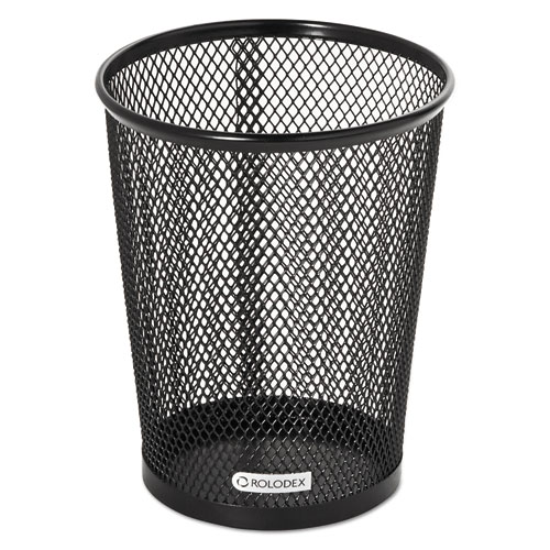 Nestable Jumbo Wire Mesh Pencil Cup, 4 3/8 dia. x 5 2/5, Black | by Plexsupply