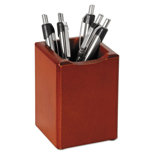 Wood Tones Pencil Cup, Mahogany, 3 1/8 X 3 1/8 X 4 1/2
