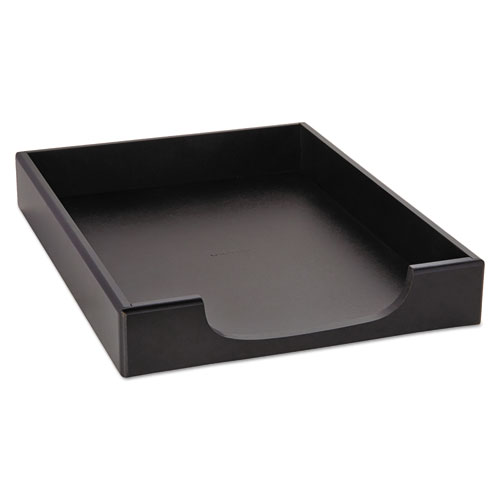 Wood Tones Desk Tray, 1 Section, Letter Size Files, 8.5" x 11", Black | by Plexsupply