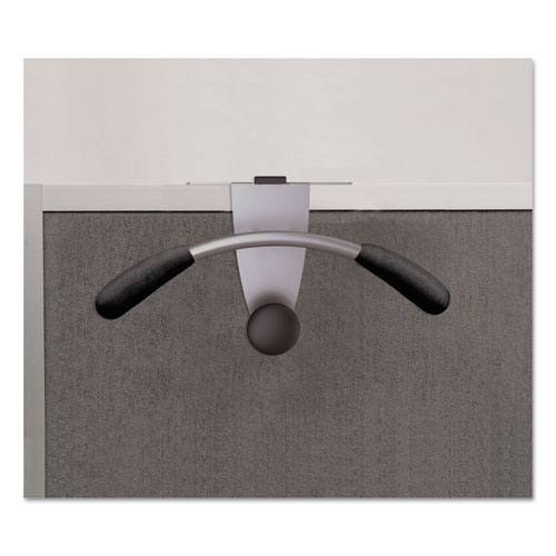 Image of Alba™ Hanger Shaped Partition Coat Hook, Metal/Foam/Abs, Silver/Black