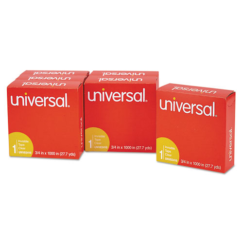 Image of Universal® Invisible Tape, 1" Core, 0.75" X 83.33 Ft, Clear, 6/Pack