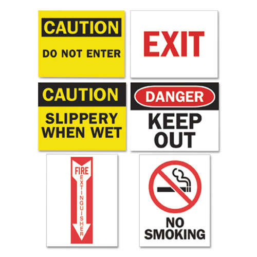 Tarifold, Inc. Magneto Safety Sign Inserts, Six Assorted Messages, 8 3/4 x 11 1/4, 12/Pack
