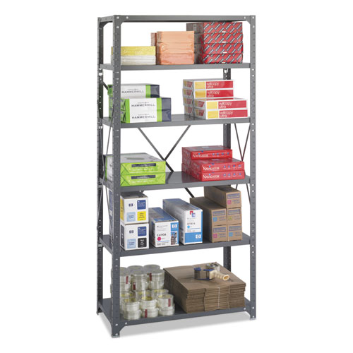 Image of Safco® Commercial Steel Shelving Unit, Six-Shelf, 36W X 18D X 75H, Dark Gray