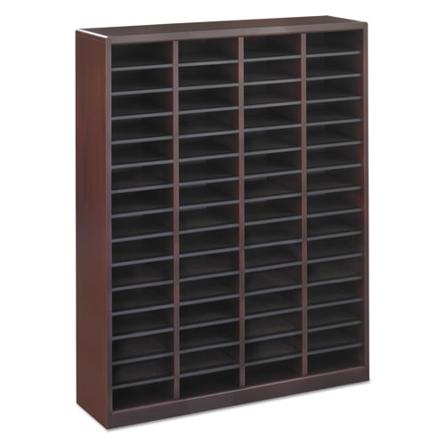 Image of Wood/Fiberboard E-Z Stor Sorter, 60 Compartments, 40 x 11.75 x 52.25, Mahogany, 2 Boxes