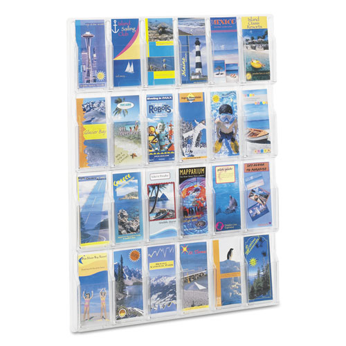 Reveal Clear Literature Displays, 24 Compartments, 30w x 2d x 41h, Clear