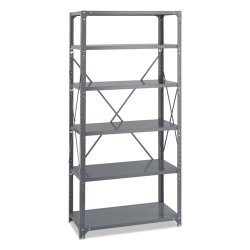 Commercial Steel Shelving Unit, Six-Shelf, 36w x 18d x 75h, Dark Gray