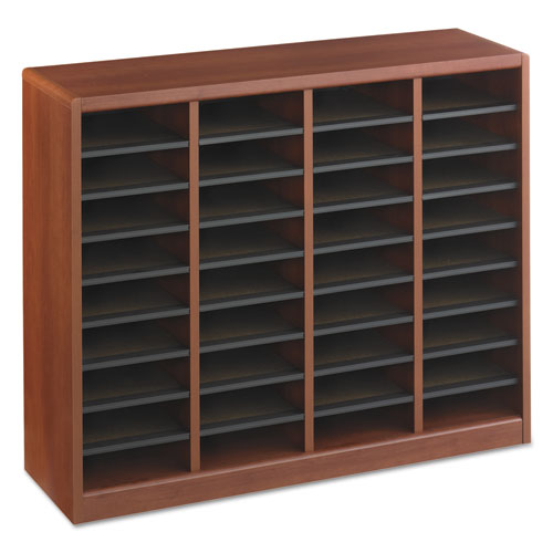 Wood/Fiberboard E-Z Stor Sorter, 36 Compartments, 40 x 11.75 x 32.5, Cherry