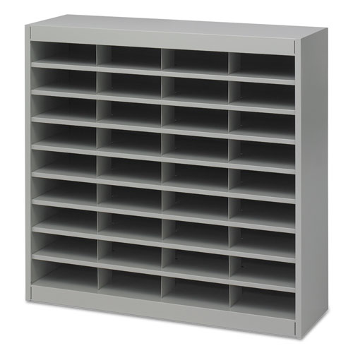 Image of Safco® Steel/Fiberboard E-Z Stor Sorter, 36 Compartments, 37.5 X 12.75 X 36.5, Gray